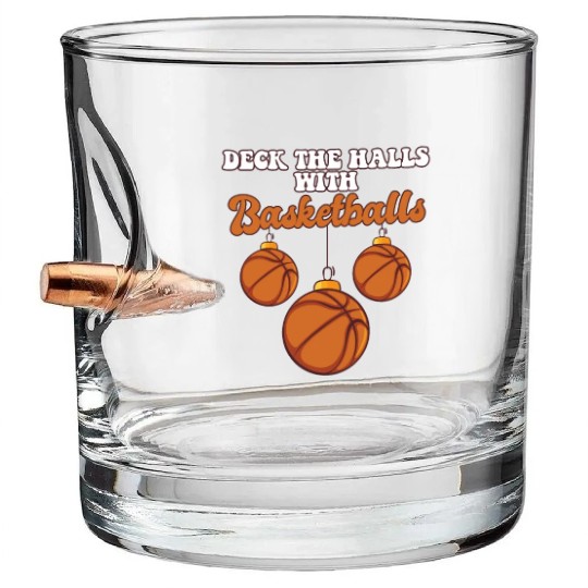 Basketball Player Coach Christmas Balls Deck The Bullet Whiskey Glasses