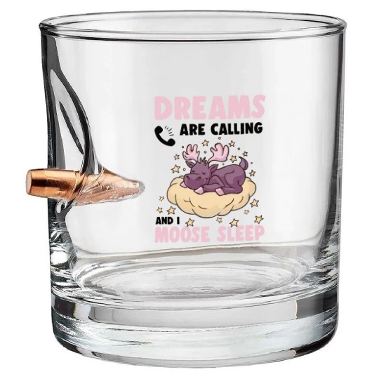 Dreams Are Calling Youth Cute Moose Bullet Whiskey Glasses