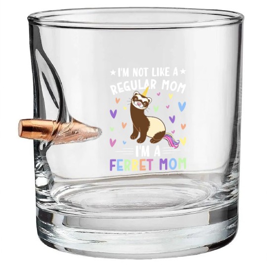 Female Ferret Lover Bullet Whiskey Glasses
