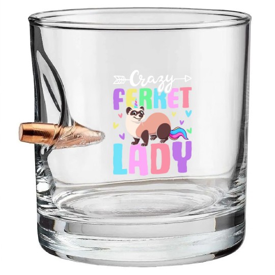 Female Ferret Lover Bullet Whiskey Glasses