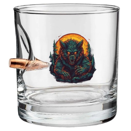 A mythical creature Werewolf Bullet Whiskey Glasses