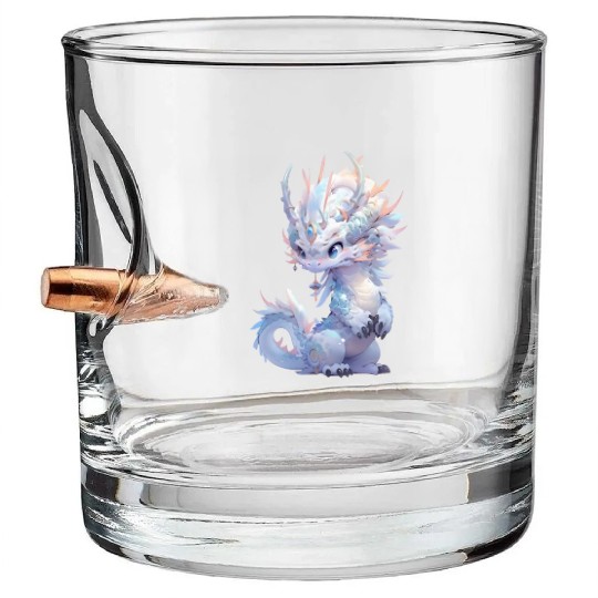 Chibi storybook dragon Bullet Whiskey Glasses