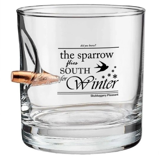 The Sparrow Flies South For Winter Bullet Whiskey Glasses