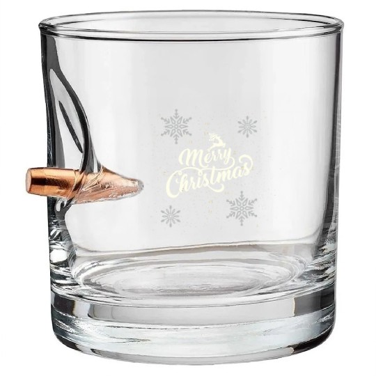 Merry Christmas Bullet Whiskey Glasses