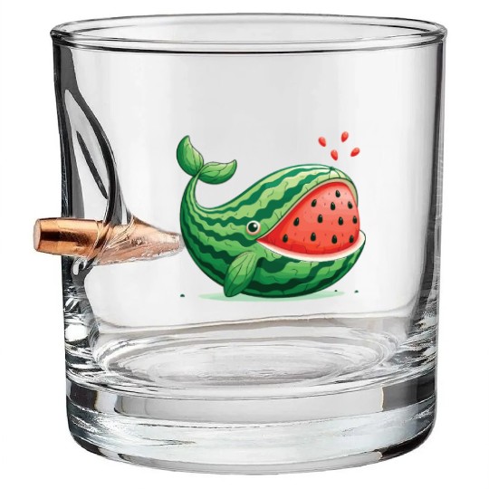 Melon Whale Funny Animal Made Of Vegetables Bullet Whiskey Glasses