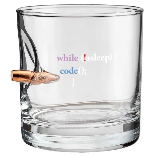 Programming Code Computer Science Funny Programmer Bullet Whiskey Glasses