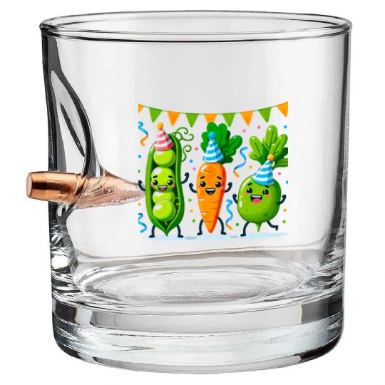 Festive Vegetable Party Fun for a Vegetable eater Bullet Whiskey Glasses