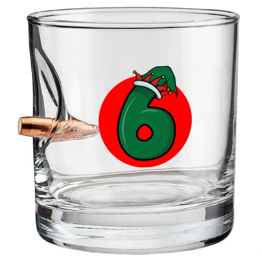 6 Birthday Presents - Merry Christmas Number Six Bullet Whiskey Glasses