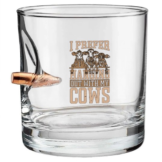 Cattle Farming I Prefer Hanging Out With Farmer Bullet Whiskey Glasses