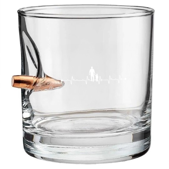 Son and Dad Heartbeat Bullet Whiskey Glasses