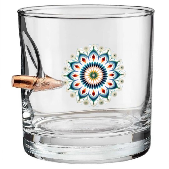 Peacock Mandala Pattern Art Bullet Whiskey Glasses