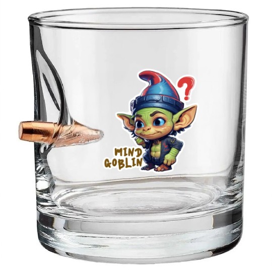 Funny Green Goblin Monster - Mind Goblin Deez Nuts Bullet Whiskey Glasses