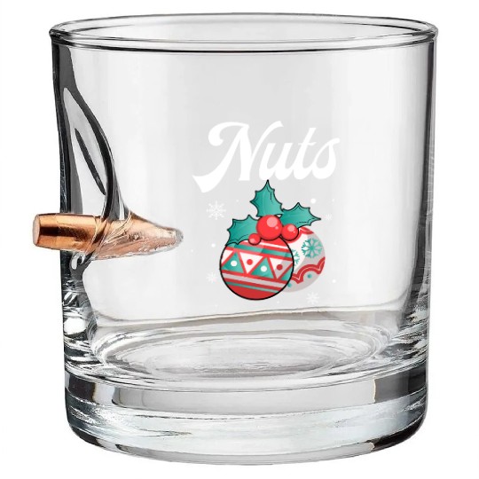 Christmas Nuts Santa Snowflakes Candy Canes Winter Bullet Whiskey Glasses