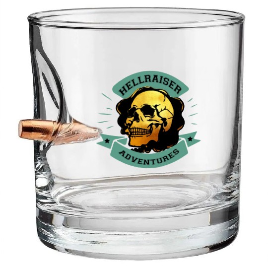 Gilded Skull Hellraiser Adventure Bullet Whiskey Glasses