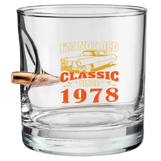 Vintage car 1978 vintage birthday present Bullet Whiskey Glasses