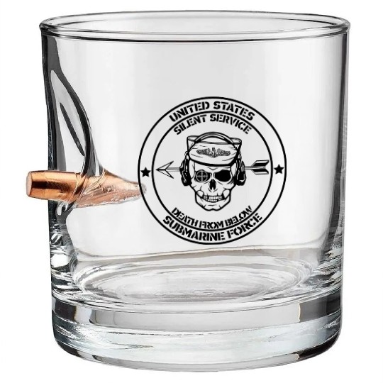 Us Submarine Force Death From Below Silent Service Bullet Whiskey Glasses