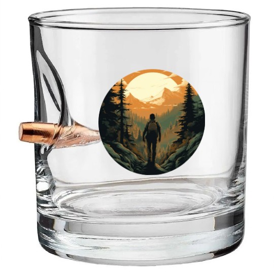 Forest nature trekking adventure Bullet Whiskey Glasses