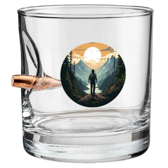 Forest nature trekking adventure Bullet Whiskey Glasses