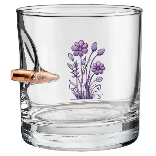 Lavender Majesty: A Tapestry of Orchids and Lilacs Bullet Whiskey Glasses