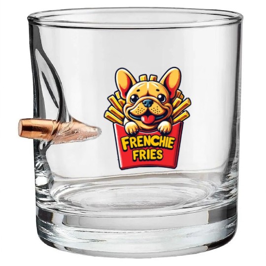 Frenchie Fries - Cute French Bulldog Fries Bullet Whiskey Glasses