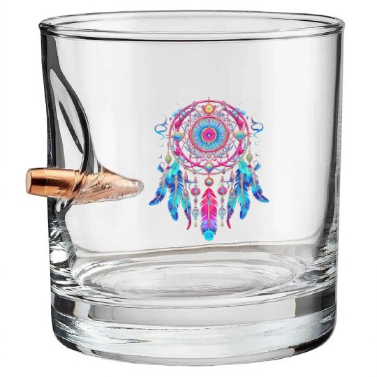 Neon Dreamcatcher Fantasy | Plastic Poppy™ Bullet Whiskey Glasses