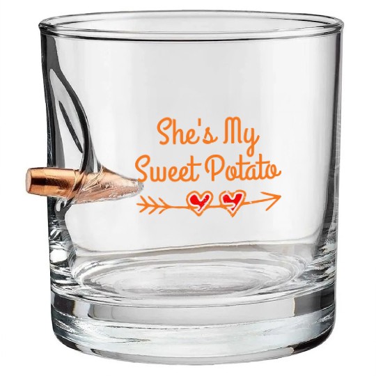 I Yam She's My Sweet Potato Thanksgiving Bullet Whiskey Glasses
