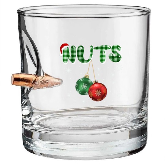 Chest Nuts Christmas Funny Couple Matching Bullet Whiskey Glasses