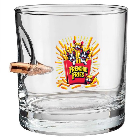 Frenchie Fries - Cute French Bulldog Fries Bullet Whiskey Glasses