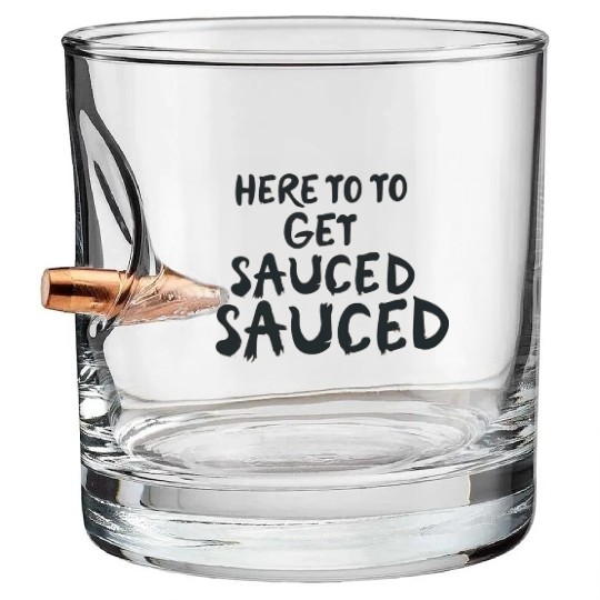 Here To Get Sauced Funny Cranberry Sauce Thanksgiv Bullet Whiskey Glasses