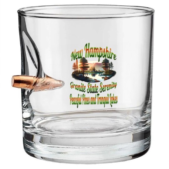 New Hampshire Granite State Serenity Bullet Whiskey Glasses