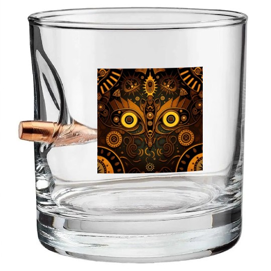 New Age 1920s Abstract Steampunk Design Bullet Whiskey Glasses