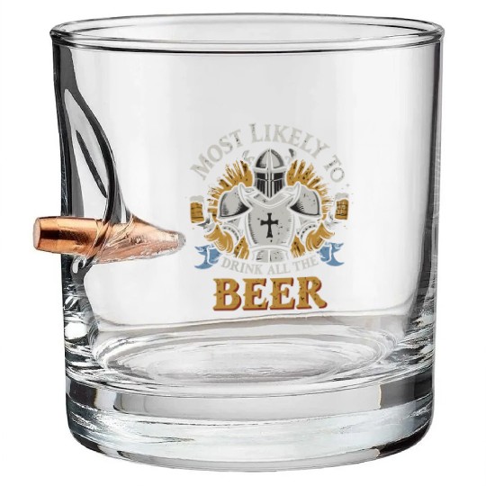 Christmas Most Likely To Drink All The Beer Winter Bullet Whiskey Glasses