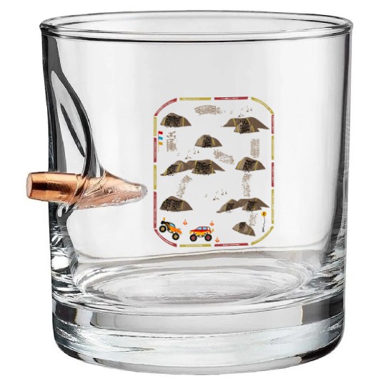 Lay Monster Trucks On Dad s Back Mat Road Car Race Bullet Whiskey Glasses