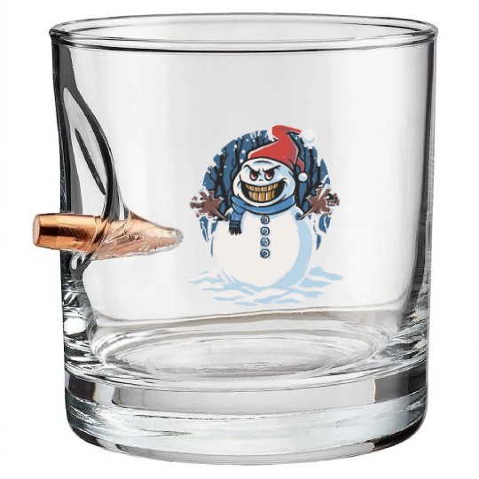 frosty snowman creepy Bullet Whiskey Glasses