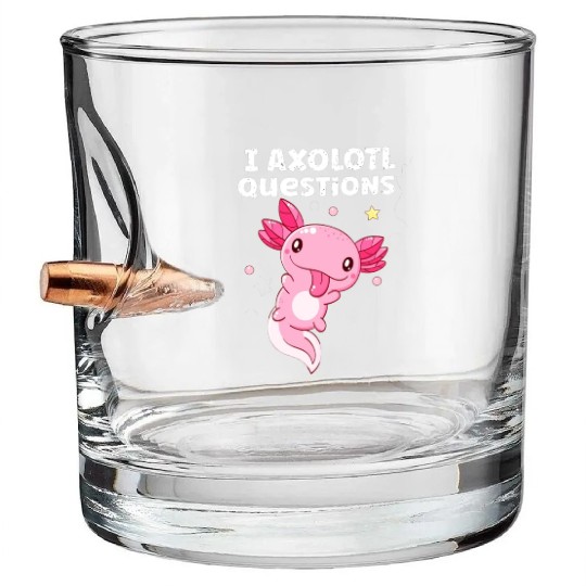 I Axolotl Questions Axolotl funny Axolotl Retro Bullet Whiskey Glasses