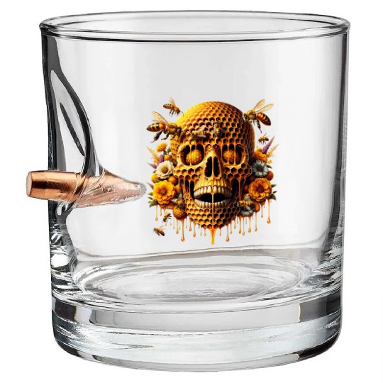 Sweet Life Skull Bullet Whiskey Glasses Honeycomb Haven Bumblebee