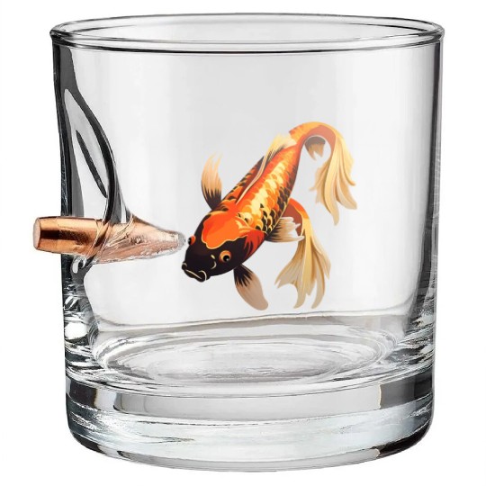 Koi Fish Japanese Carp Pond Bullet Whiskey Glasses