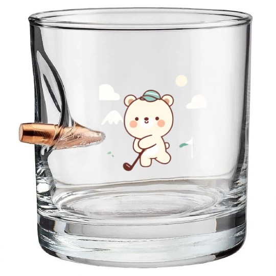 Golfing bears Bullet Whiskey Glasses