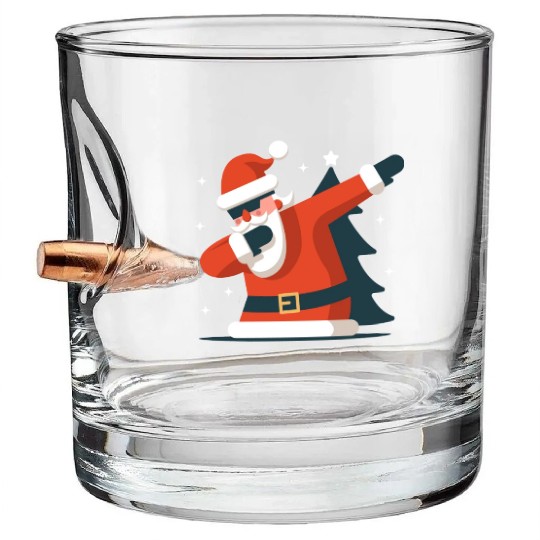Dabbing Santa Bullet Whiskey Glasses