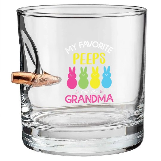My Favorite Peeps Call Me Grandma Bullet Whiskey Glasses