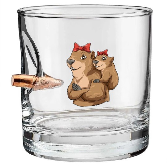 Groundhog Marmot Mom for a Marmot lover groundhog Bullet Whiskey Glasses