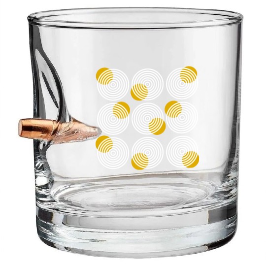 homelon goggle eyed yellow dots invert Bullet Whiskey Glasses