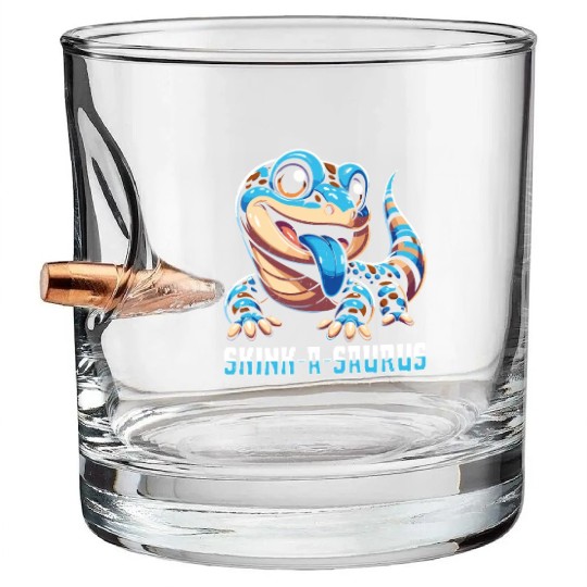 Lizard Collector Reptile Lover Blue Tongue Skink Bullet Whiskey Glasses