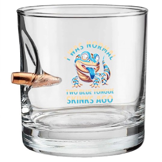 Lizard Collector Reptile Lover Blue Tongue Skink Bullet Whiskey Glasses