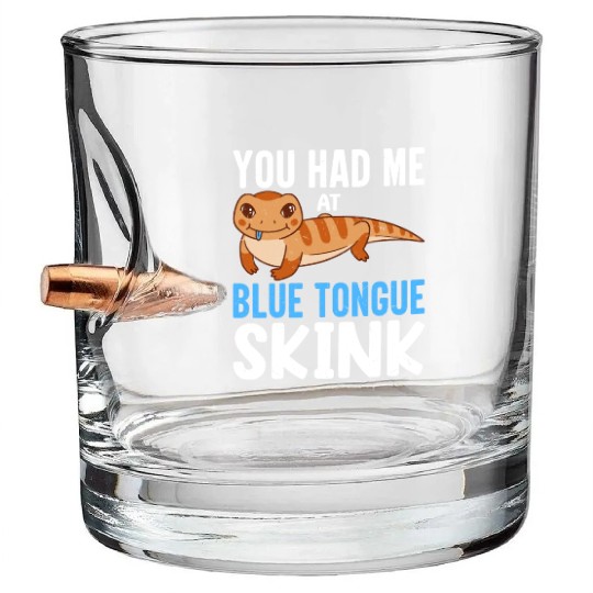 Lizard Collector Reptile Lover Blue Tongue Skink Bullet Whiskey Glasses