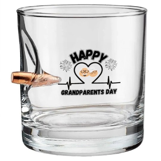 Happy Grandparents Day Bullet Whiskey Glasses