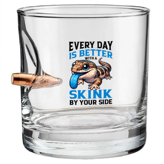Lizard Collector Reptile Lover Blue Tongue Skink Bullet Whiskey Glasses