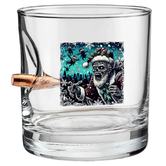 Santa Zombie - Creepy Christmas Vibes Bullet Whiskey Glasses