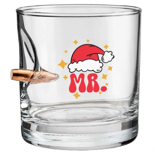 Mr And Mrs Claus Christmas Couples Matching Pajama Bullet Whiskey Glasses