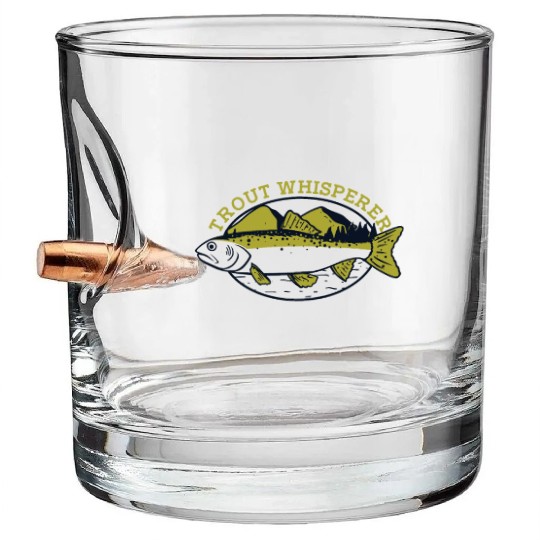Trout Whisperer Boat Ice Fisherman Deep Sea Fly Bullet Whiskey Glasses